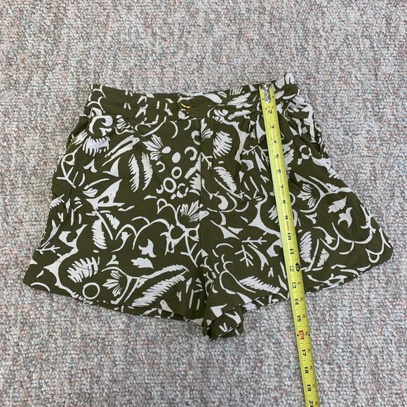 ett:twa Anthropologie green & cream print shorts size S - Picture 7 of 9